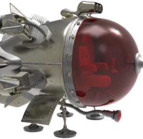 Retro Futuristic Spacecraft 3d model