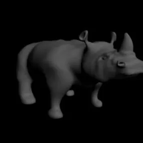 Lowpoly Rhino Animal 3d model