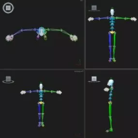 Rigged Biped Character Bone 3d model