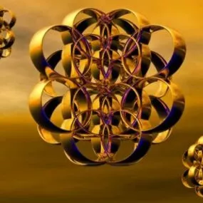 Golden Rings Abstract Shape 3d model