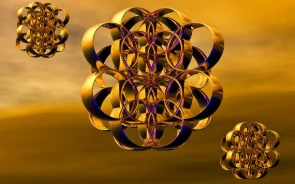 Golden Rings Abstract Shape 3d model Golden Rings Abstract Shape 3d model
