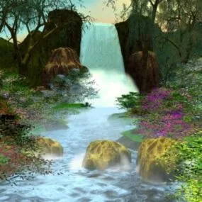 River Crossing Landscape 3d model