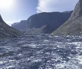 Nature Mountain And River Landscape 3d model