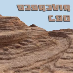 Riverbed Landscape Mountain 3d model