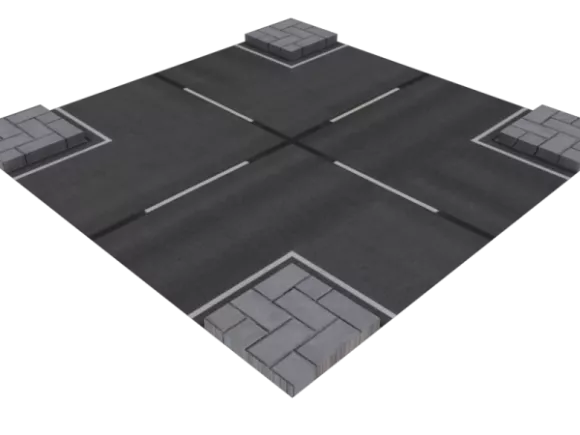 Road Intersection Street Part 3d model Road Intersection Street Part 3d model