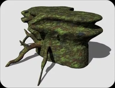 Mountain With Green Tree 3d model