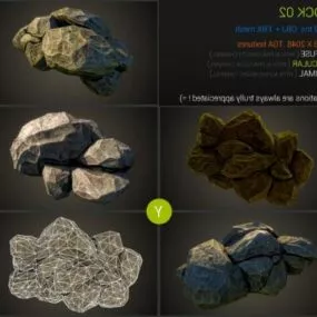 Nature Rock Gravel Set 3d model