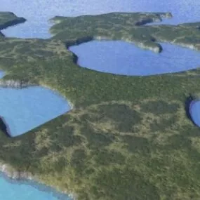 Romantic Lake Landscape 3d model