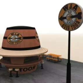 Outdoor Beer Restaurant 3d model