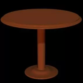 Round Coffee Table Red Wood 3d model