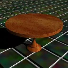 Round Shape Wood Table 3d model