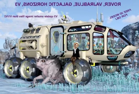 Rover Truck Vehicle With Wolf 3d model Rover Truck Vehicle With Wolf 3d model