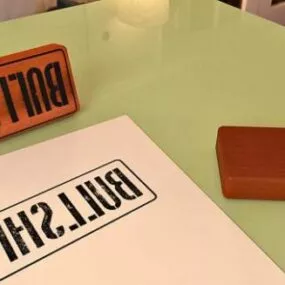 Rubber Stamp With Paper 3d model