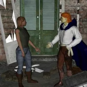 Human Character At Ruined Palace 3d model