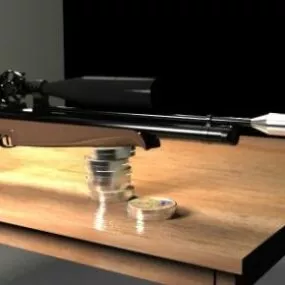 Air Rifle With Scope 3d model