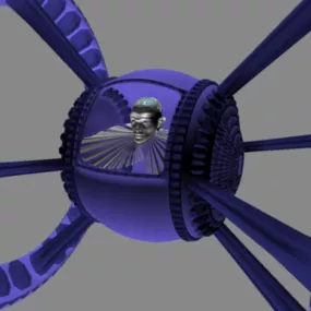 Node Module Futuristic Spaceship 3d model