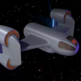 Movie Futuristic Spaceship Cartoon Style 3d model