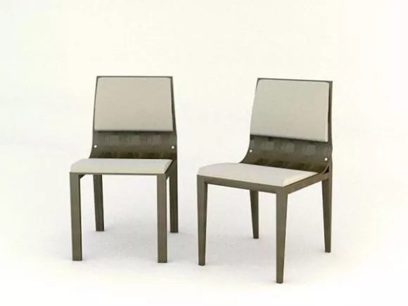 Purple Velvet Chair With Cushion 3d model
