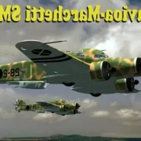 Vintage Aircraft Marchetti Sm79 3d model