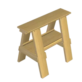 Wood Saw Horse Bench 3d model