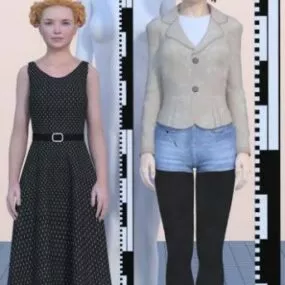 Beauty Girl In Dress Fashion 3d model