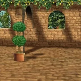 Potted Plant With Flower Plant 3d model