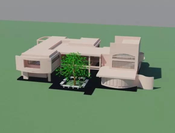 Modern School Building 3d model Modern School Building 3d model
