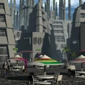 Scifi City Building Scenery 3d model