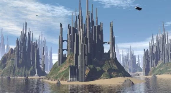 Futuristic Tropical City Building 3d model Futuristic Tropical City Building 3d model