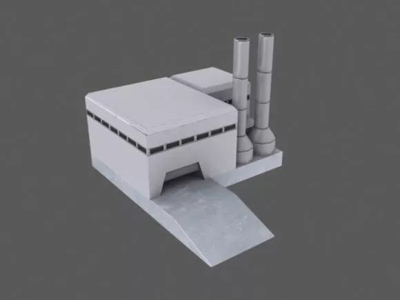 Scifi Factory Building 3d model Scifi Factory Building 3d model