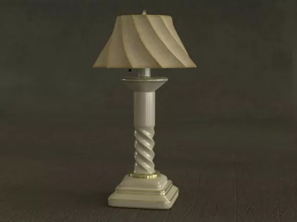 Ancient Table Lamp With Long Leg 3d model