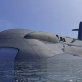 Submarine On Sea 3d model