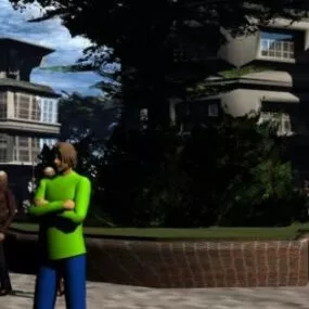 House Street View With Character 3d model