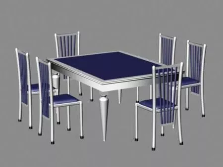 Table Chair And Tableware Decorative 3d model