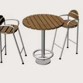 Set Of Coffee Table With Chair 3d model