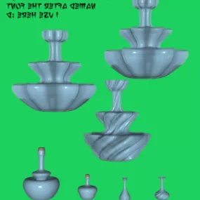 Seven Bottle Decoration 3d model