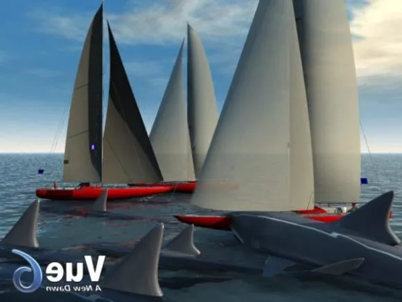 Sailor Ship With Shark Attack 3d model Sailor Ship With Shark Attack 3d model