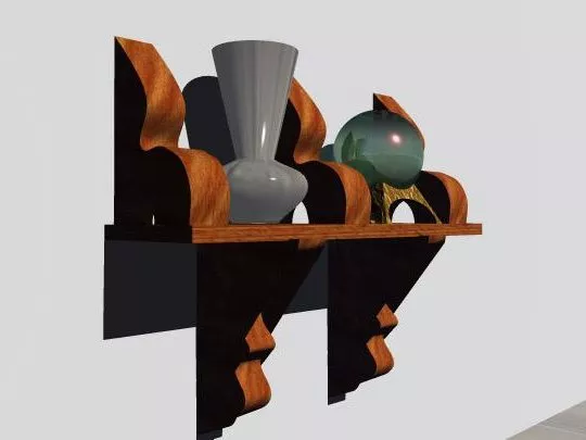 Shelf With Decoration 3d model Shelf With Decoration 3d model