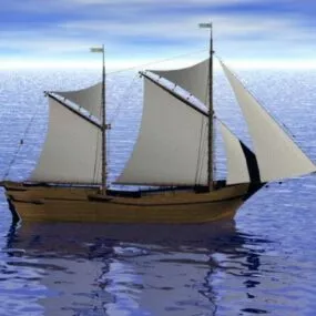 Pirate Sailing Ship 3d model