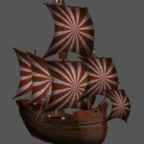 Vintage Japanese Sailing Ship 3d model