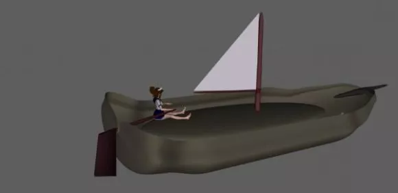 Small Sailing Ship With Kid 3d model Small Sailing Ship With Kid 3d model