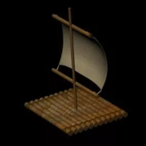 Wreck Wooden Raft 3d model