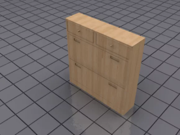 Tv Cabinet With Small Bookcase 3d model