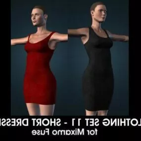 Girl Character With Short Dresses 3d model