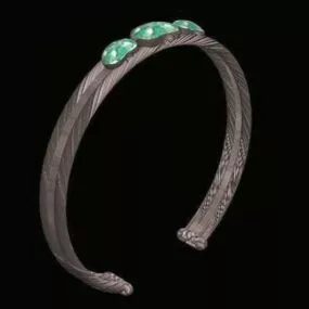 Silver Turquoise Bracelet 3d model