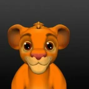 Simba Lion Cartoon Character 3d model