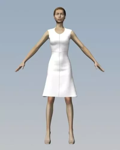 Office Girl With Briefcase In Office Fashion 3d model