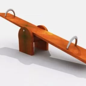 Wooden Seesaw Playground 3d model
