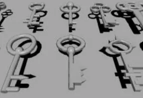 Various Lock Key Set 3d model