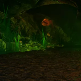 Jungle On Island In Night 3d model